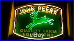 John Deere quality farm equipment neon bar sign mancave new in box FREE SHIPPING