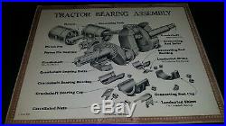 John Deere sign Tractor bearing Assembly poster chart Tractor double vtg rare