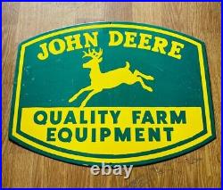 John deere quality farm equipment porcelain enamel heavy single sided sign