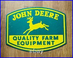 John deere quality farm equipment porcelain enamel single sided sign