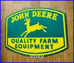John deere quality farm equipment porcelain enamel single sided sign