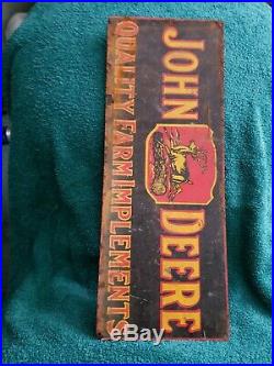 John deere quality farm implements metal sign vintage dealership