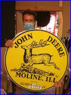 John deere soda tire beer motor gasoline oil dealer porcelain sign MAKE AN OFFER