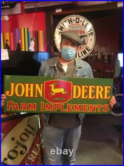 John deere tire beer motor gasoline oil dealer porcelain sign MAKE AN OFFER 2