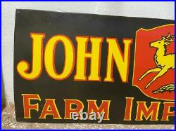 Johndeere Farm Implements 72x24 Inches Porcelain Enamel Sign Single Side
