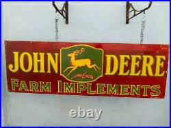 Johndeere Red Large 72x24 Inches Porcelain Enamel Sign Double Side