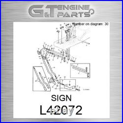 L42072 SIGN fits JOHN DEERE (Surplus Open Box)