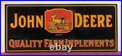 Large 24 Vintage 1934 Dated John Deere Quality Farm Implements Porcelain Sign