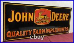 Large 24 Vintage 1934 Dated John Deere Quality Farm Implements Porcelain Sign