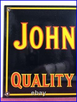Large 24 Vintage 1934 Dated John Deere Quality Farm Implements Porcelain Sign