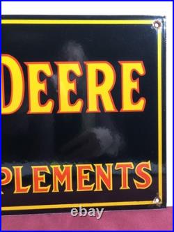 Large 24 Vintage 1934 Dated John Deere Quality Farm Implements Porcelain Sign