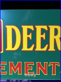 Large 24 Vintage John Deere Quality Farm Implements Porcelain Sign