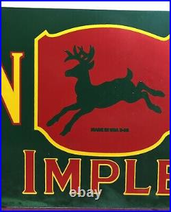 Large 24 Vintage John Deere Quality Farm Implements Porcelain Sign Large 24 Vintage John Deere Quality Farm Implements Porcelain Sign