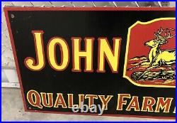 Large 26 John Deere Quality Farm Implements Metal Gas Oil Sign