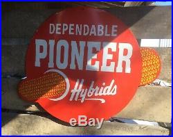 Large Dependable Pioneer Hybrids Porcelain Sign Farm John Deere Seed Corn