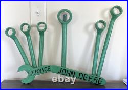 Large Handmade Steampunk John Deere Wrench Wall Art Sign HEAVY 21x15 Welded Tool