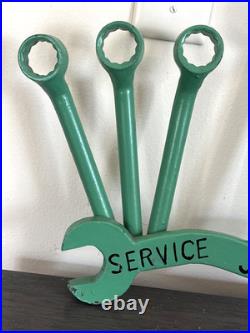 Large Handmade Steampunk John Deere Wrench Wall Art Sign HEAVY 21x15 Welded Tool
