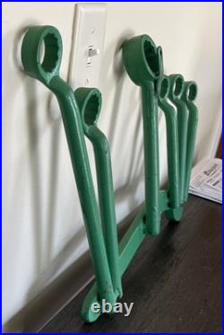 Large Handmade Steampunk John Deere Wrench Wall Art Sign HEAVY 21x15 Welded Tool