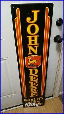 Large John Deere Quality Farm Equipment Tractor Gas Oil Reproduction Metal Sign
