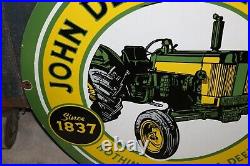 Large John Deere Tractors Farm Gas Oil 30 Metal Porcelain Sign