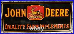 Large Vintage 1934 Dated John Deere Farm Implement Tractor 24 Porcelain Sign
