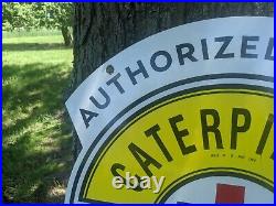 Large Vintage Caterpillar Harvester John Deere Tractor Metal Porcelain Sign 24