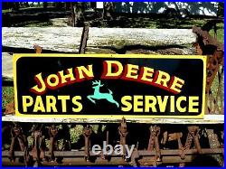 Large Vintage Hand Lettered JOHN DEERE Tractor Sales Man Cave Farmer Farm SIGN