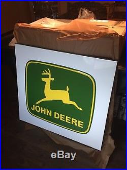 Large Vintage John Deere Industrial Tractor Dealership 38 X 42 Embossed Sign