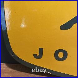 Large Vintage Style''john Deere Dealer Sign'' 30x20 Inch Porcelain Sign