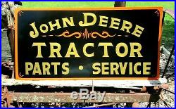 Lg. 36 Hand Painted Metal Vintage Antique Old Style John Deere TRACTORS SIGN