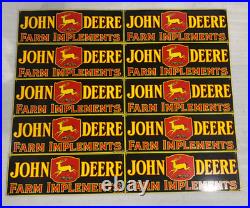 Lot Of 10 John Deere Porcelain Enamel Signs 22x7.5 Inches