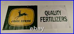 Lot of 2 John Deere Vintage Style Dealer Banners Parts / Fertilizer