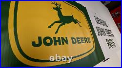 Lot of 2 John Deere Vintage Style Dealer Banners Parts / Fertilizer