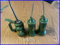 Lot of 3 Vintage John Deere Pump Oil Cans-Used-Part No. JD 93-JD 91