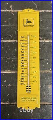 Mint Vintage John Deere Tractor Supply Agricultural Advertising Thermometer Sign