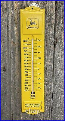 Mint Vintage John Deere Tractor Supply Agricultural Advertising Thermometer Sign