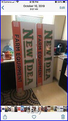 NEW IDEA SIGN FARM PLOW TRACTOR ADVERTISING vintage Style Towering 6 Awesome