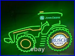 NEW John Deere Tractor Busch Light Beer For the Farmers Corn LED Sign