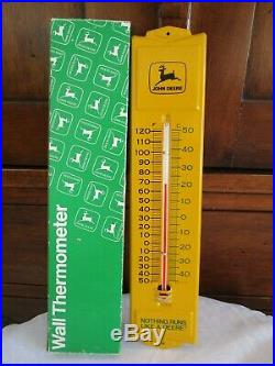 NOS John Deere Thermometer Vintage Metal IN BOX Two Legged Running Deere Mint
