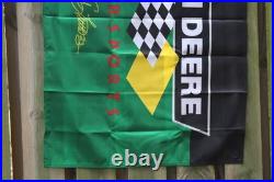 NOS NEAR MINT 1990s era JOHN DEERE MOTORSPORTS Old 29x43 inch Cloth Banner Flag