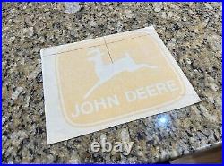 NOS Vintage John Deere Sticker Decal Sign 2 Leg Logo Big Yellow Tractor 12x10