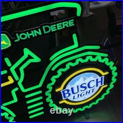 Neon LED John Deere Busch Light tractor Sign