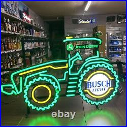 Neon LED John Deere Busch Light tractor Sign