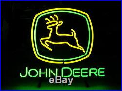 Neon Sign JOHN DEERE Real Glass Tube Bar Club beer 17x14