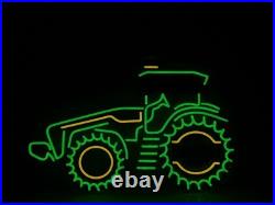 New 40 John Deere Farm Tractor Busch Light Beer LED Neon Lamp Sign With Dimmer
