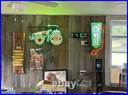 New 40 John Deere Farm Tractor Busch Light Beer LED Neon Lamp Sign With Dimmer