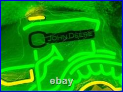 New 40 John Deere Farm Tractor Busch Light Beer LED Neon Lamp Sign With Dimmer