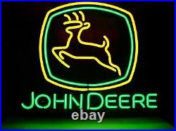 New John Deere Agriculture Truck Tractor Real Neon Sign Light Lamp Wall Decor
