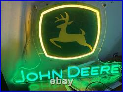 New John Deere Agriculture Truck Tractor Real Neon Sign Light Lamp Wall Decor