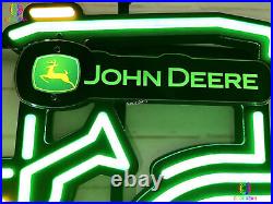 New John Deere Customized Farmer Tractor Busch Light Neon Sign Light With Dimmer